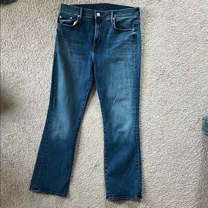 MOTHER Blue Ankle Cropped Jeans